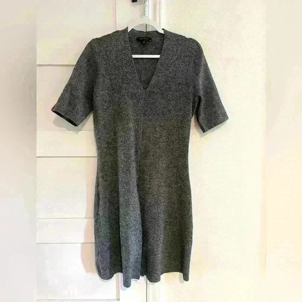 Ann Taylor Gray Short Sleeve V Neck Mini Dress- Size Medium- Worn once!